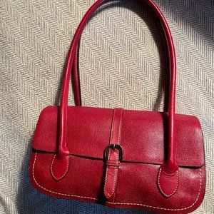 Ann Taylor Small Leather Handbag Red